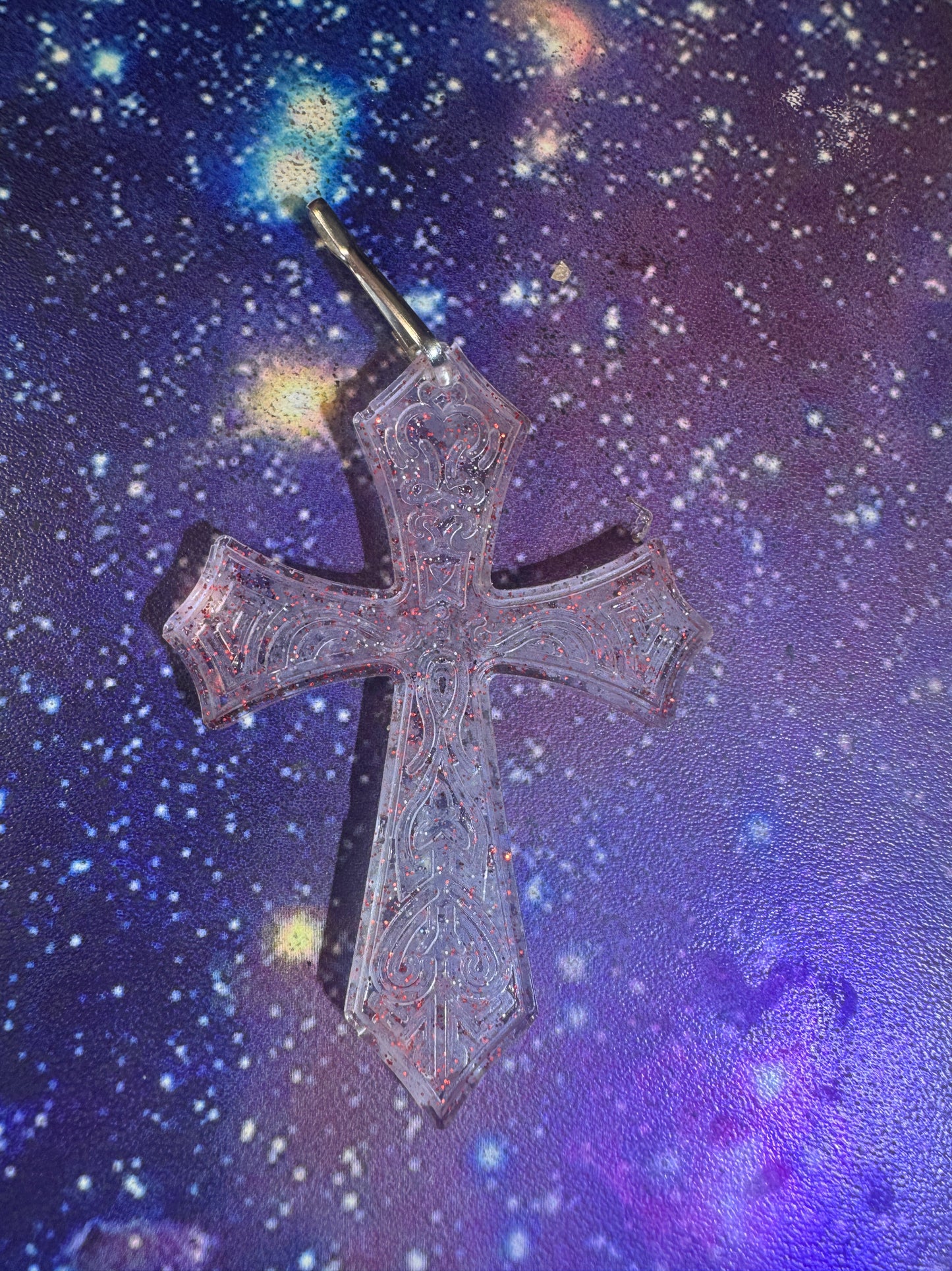 "Sacred Spark" Artisan Resin Cross Necklace