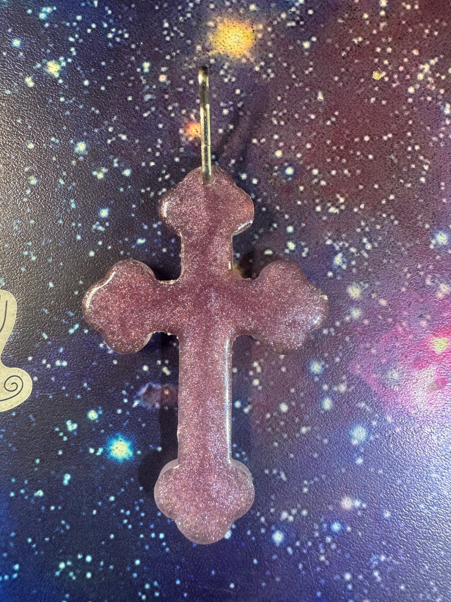 "Ethereal Promise" Artisan Resin Cross Necklace