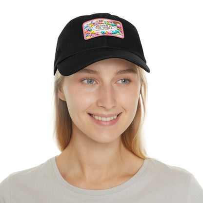 Heaven Is The Goal Dad Hat — Leather Patch Baseball Cap