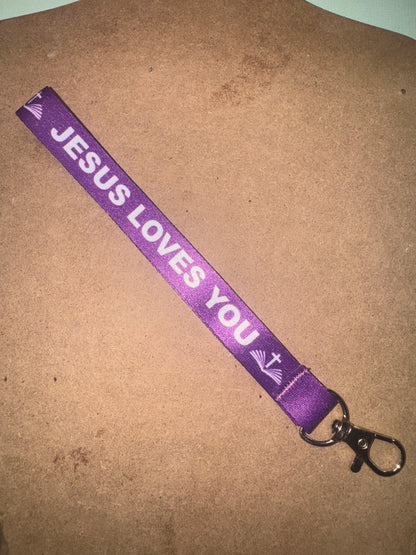 "Jesus Loves You" Vibrant Fabric Lanyards