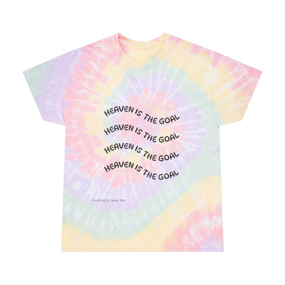 Pastel Spiral Tie-Dye Tee — "Heaven Is The Goal" Graphic