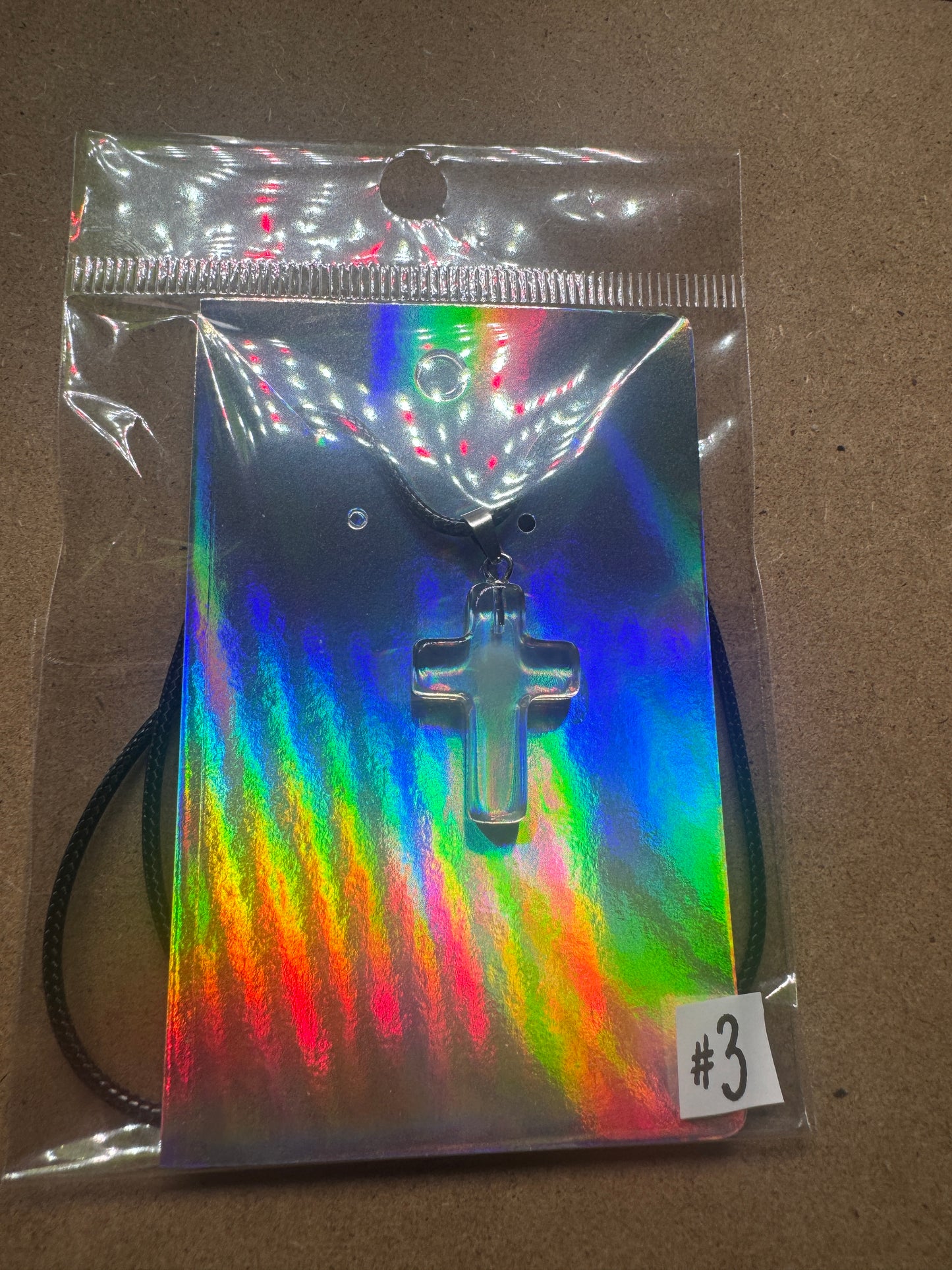 Faith & Grace Iridescent Cross Pendant Necklace