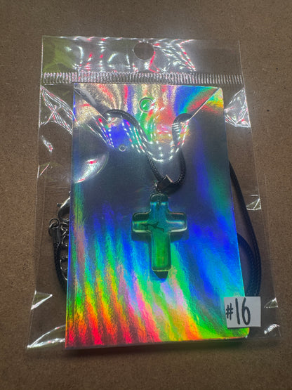 Faith & Grace Iridescent Cross Pendant Necklace
