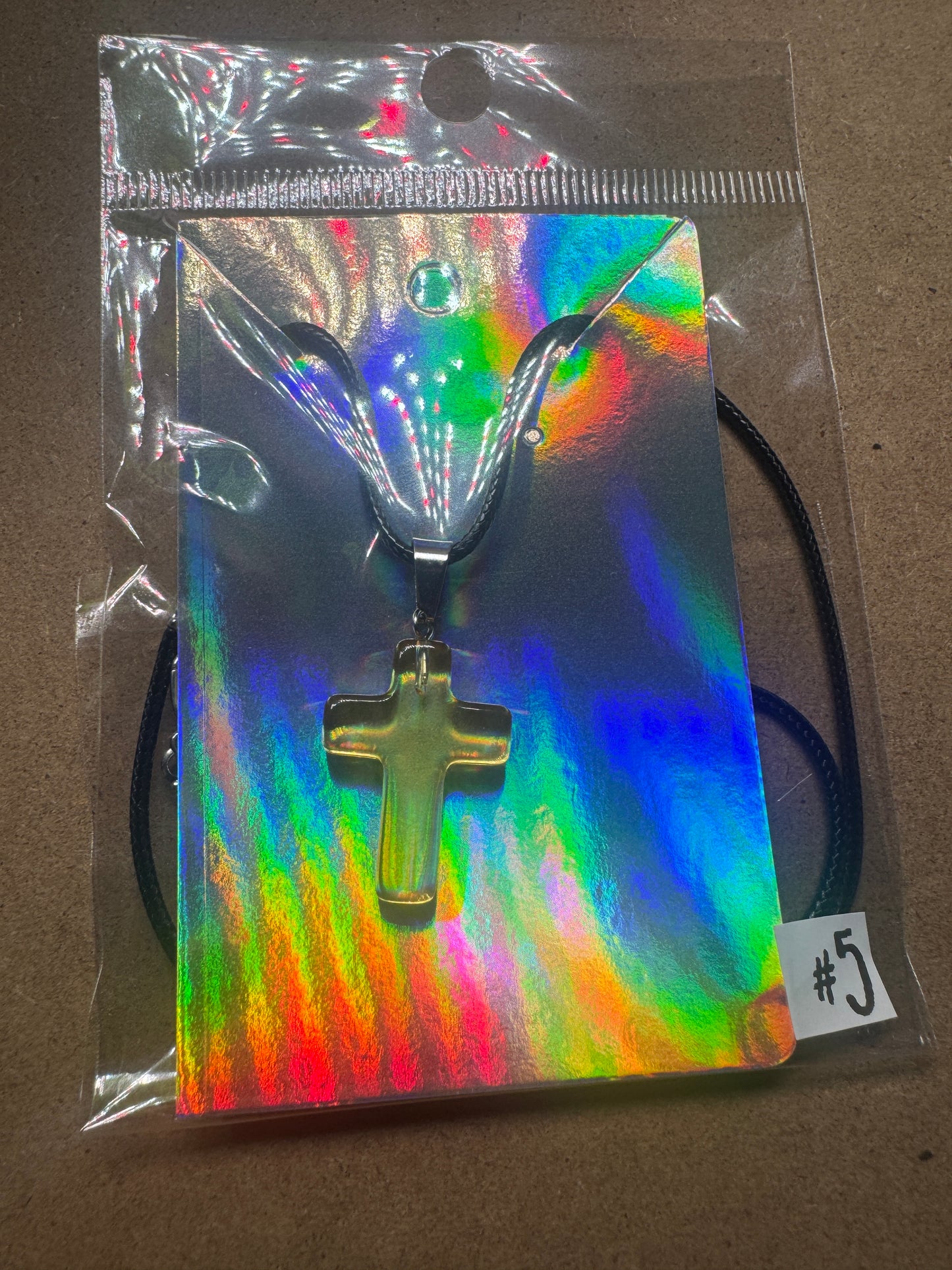 Faith & Grace Iridescent Cross Pendant Necklace