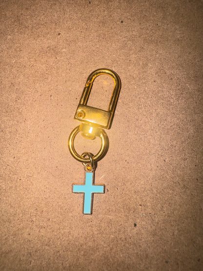 Mini Enamel Cross Charm Clip