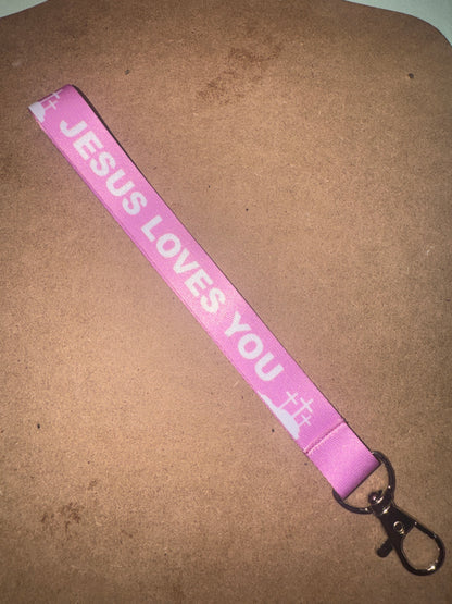 "Jesus Loves You" Vibrant Fabric Lanyards