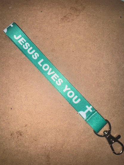 "Jesus Loves You" Vibrant Fabric Lanyards