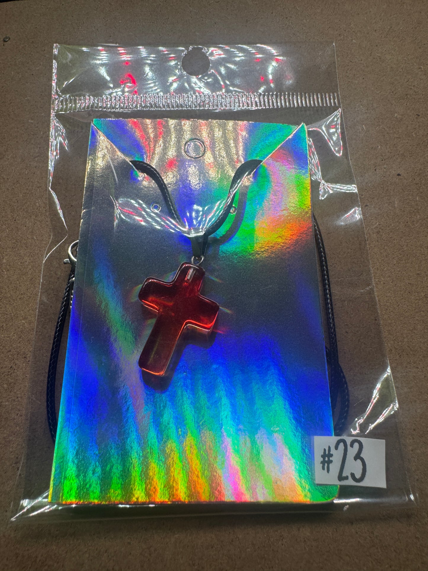 Faith & Grace Iridescent Cross Pendant Necklace