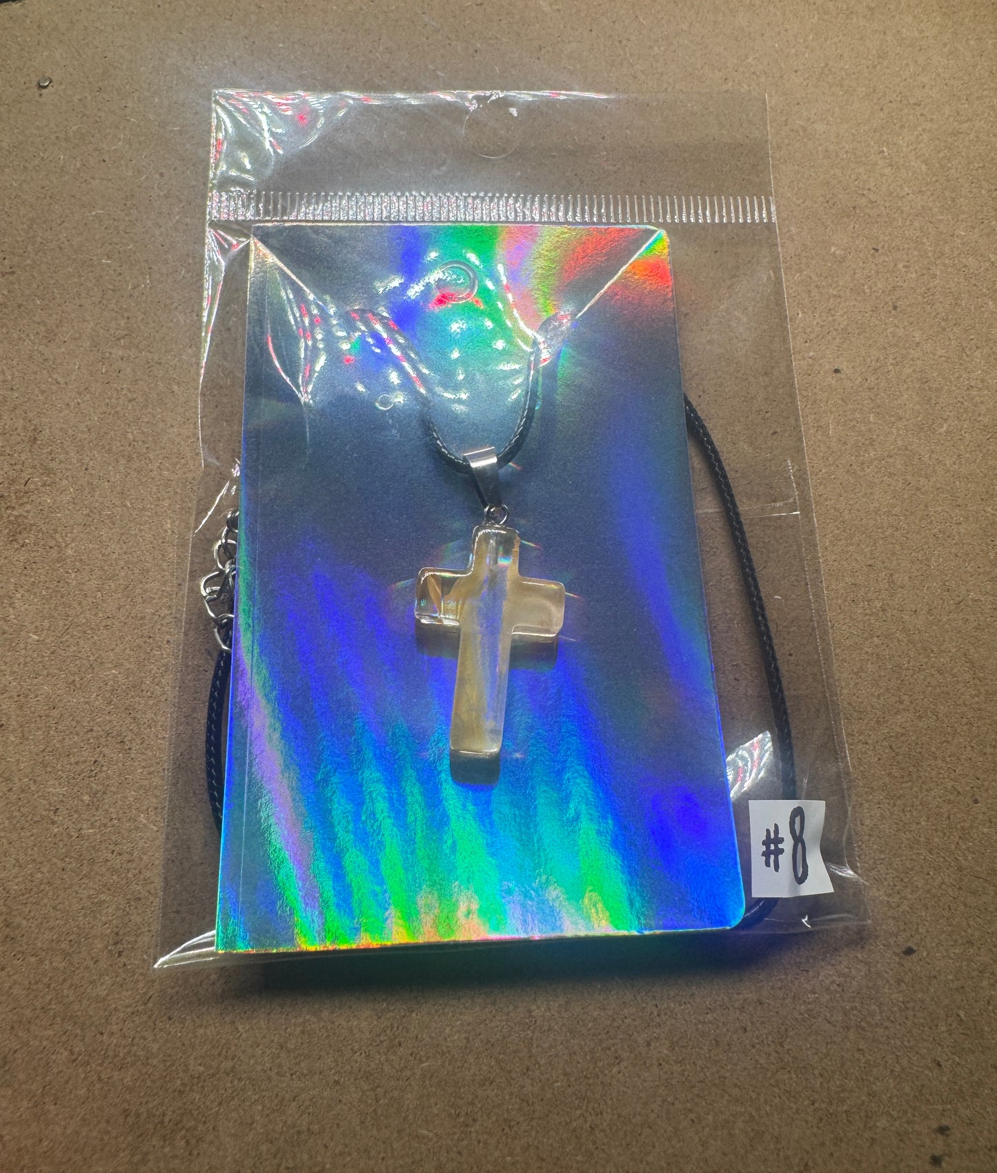 Faith & Grace Iridescent Cross Pendant Necklace