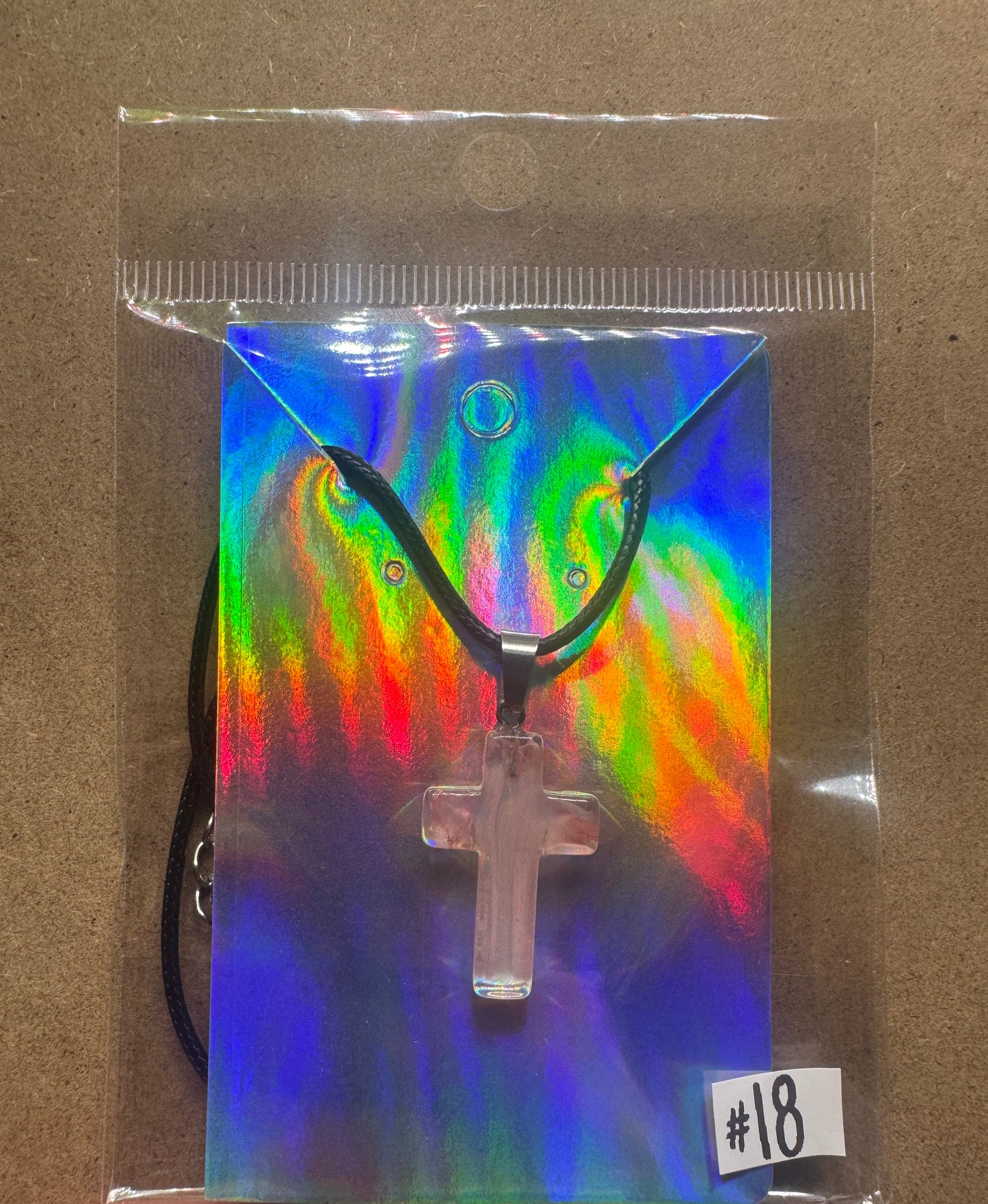 Faith & Grace Iridescent Cross Pendant Necklace