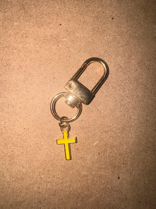 Mini Enamel Cross Charm Clip