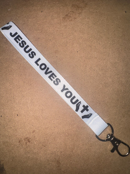 "Jesus Loves You" Vibrant Fabric Lanyards