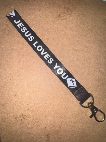 "Jesus Loves You" Vibrant Fabric Lanyards