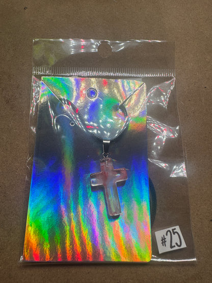 Faith & Grace Iridescent Cross Pendant Necklace
