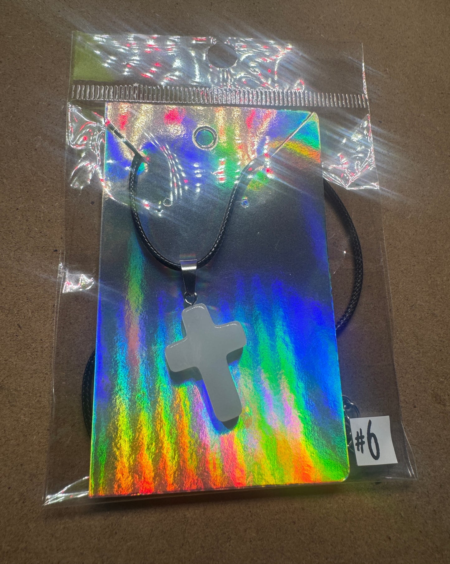 Faith & Grace Iridescent Cross Pendant Necklace