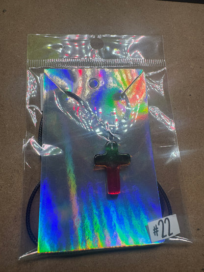 Faith & Grace Iridescent Cross Pendant Necklace