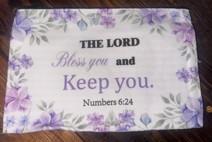 Inspirational Scripture Floral Canvas Zipper Pouches
