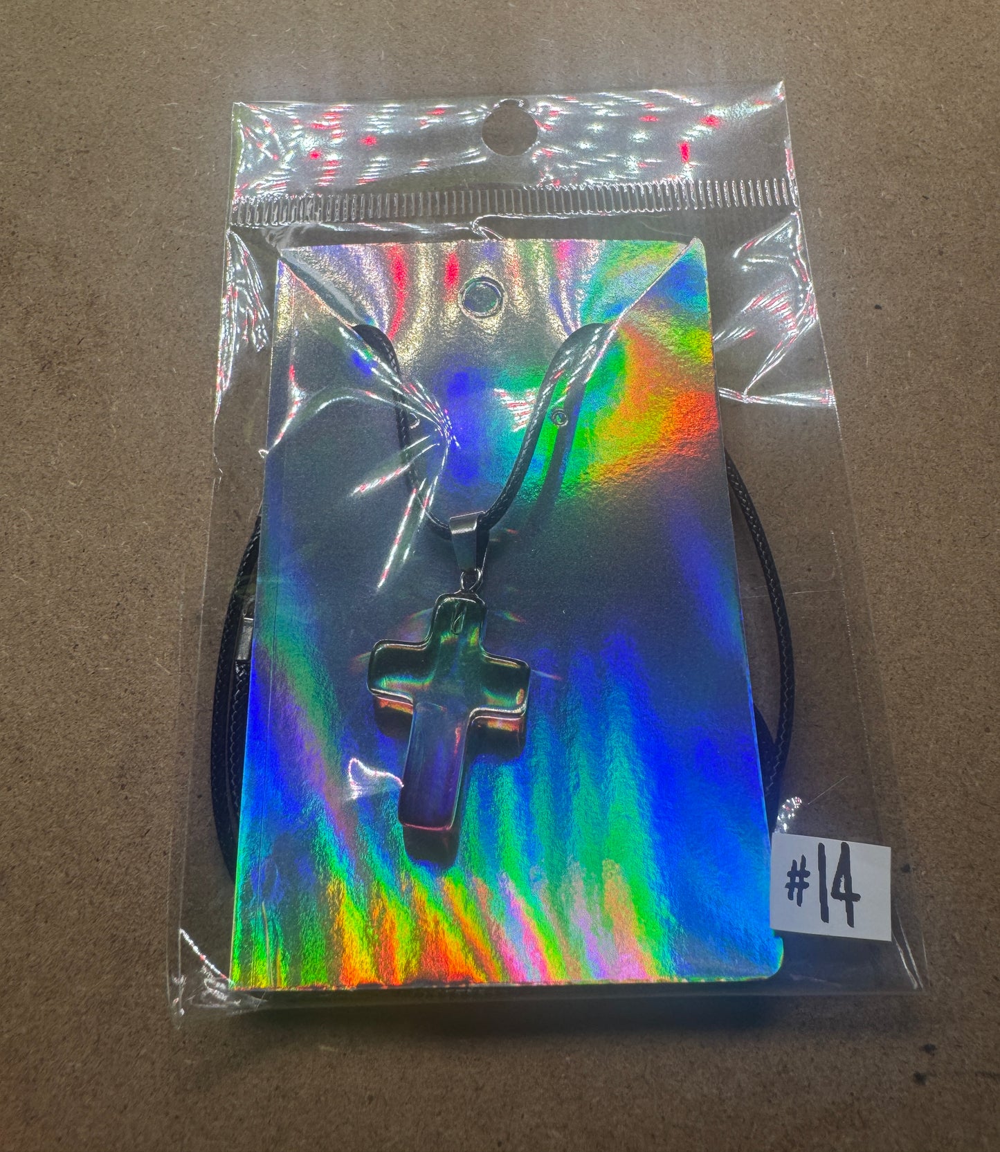 Faith & Grace Iridescent Cross Pendant Necklace