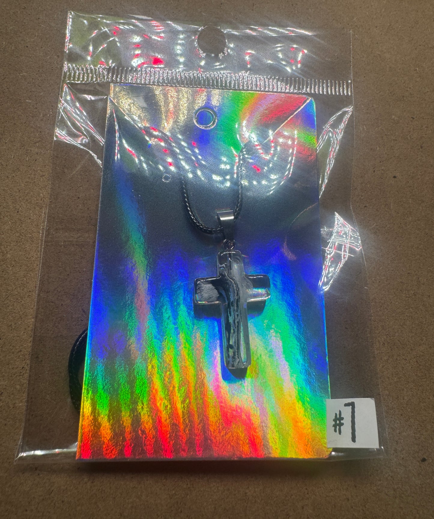 Faith & Grace Iridescent Cross Pendant Necklace