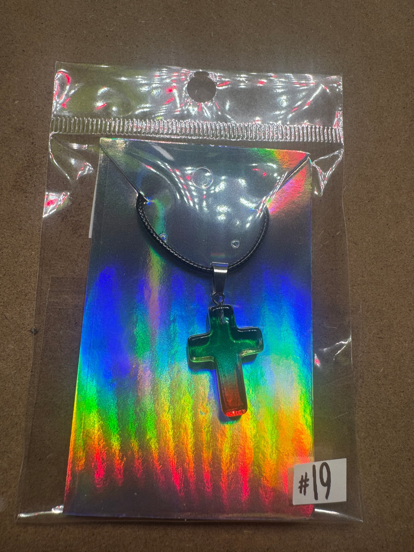 Faith & Grace Iridescent Cross Pendant Necklace