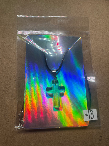 Faith & Grace Iridescent Cross Pendant Necklace
