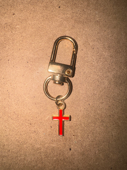 Mini Enamel Cross Charm Clip