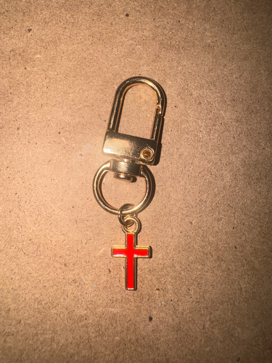 Mini Enamel Cross Charm Clip