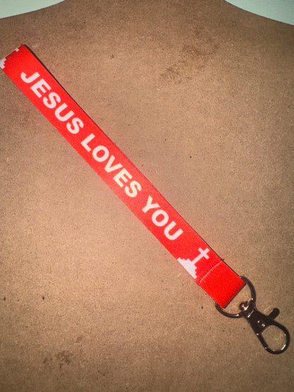 "Jesus Loves You" Vibrant Fabric Lanyards