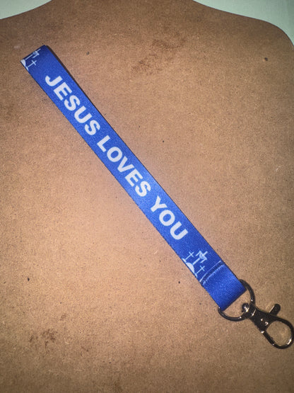 "Jesus Loves You" Vibrant Fabric Lanyards