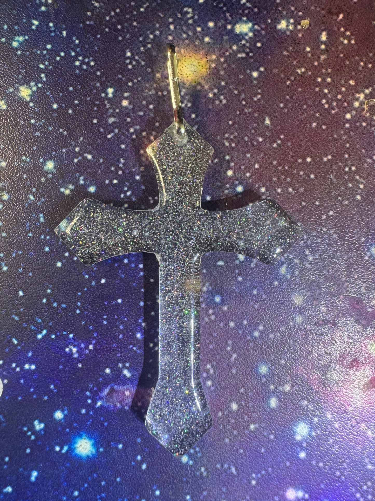 "Spectrum of Hope" Artisan Resin Cross Necklace