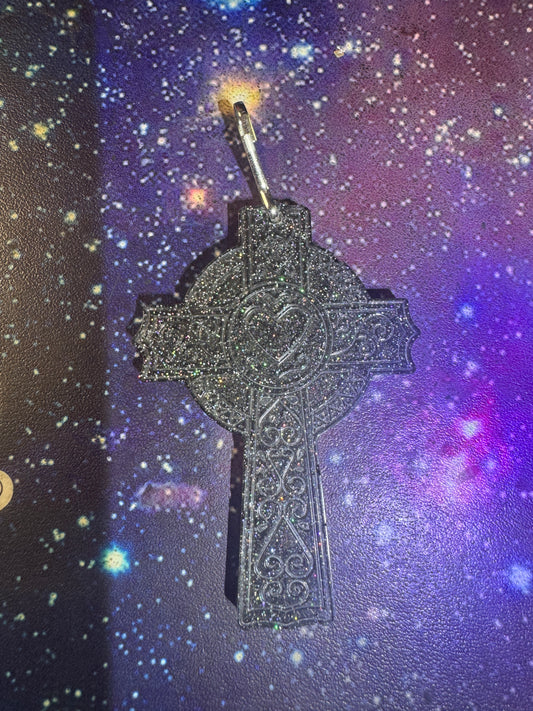 "Heart of Devotion" Artisan Resin Cross Necklace