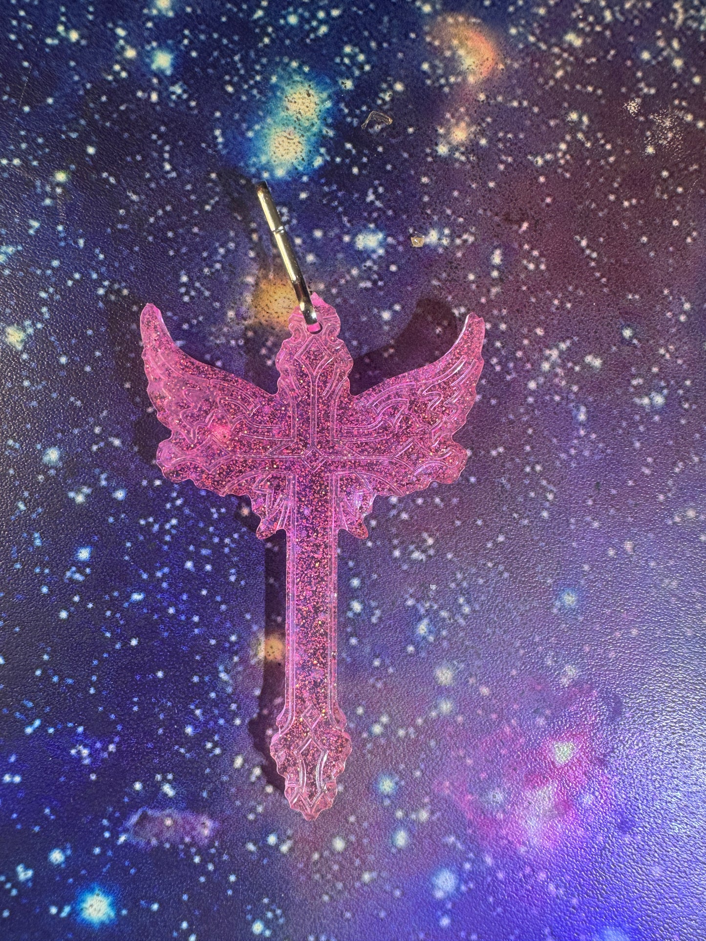 "Heavenly Heart" Artisan Resin Cross Necklace