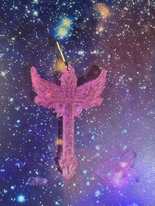 "Heavenly Heart" Artisan Resin Cross Necklace