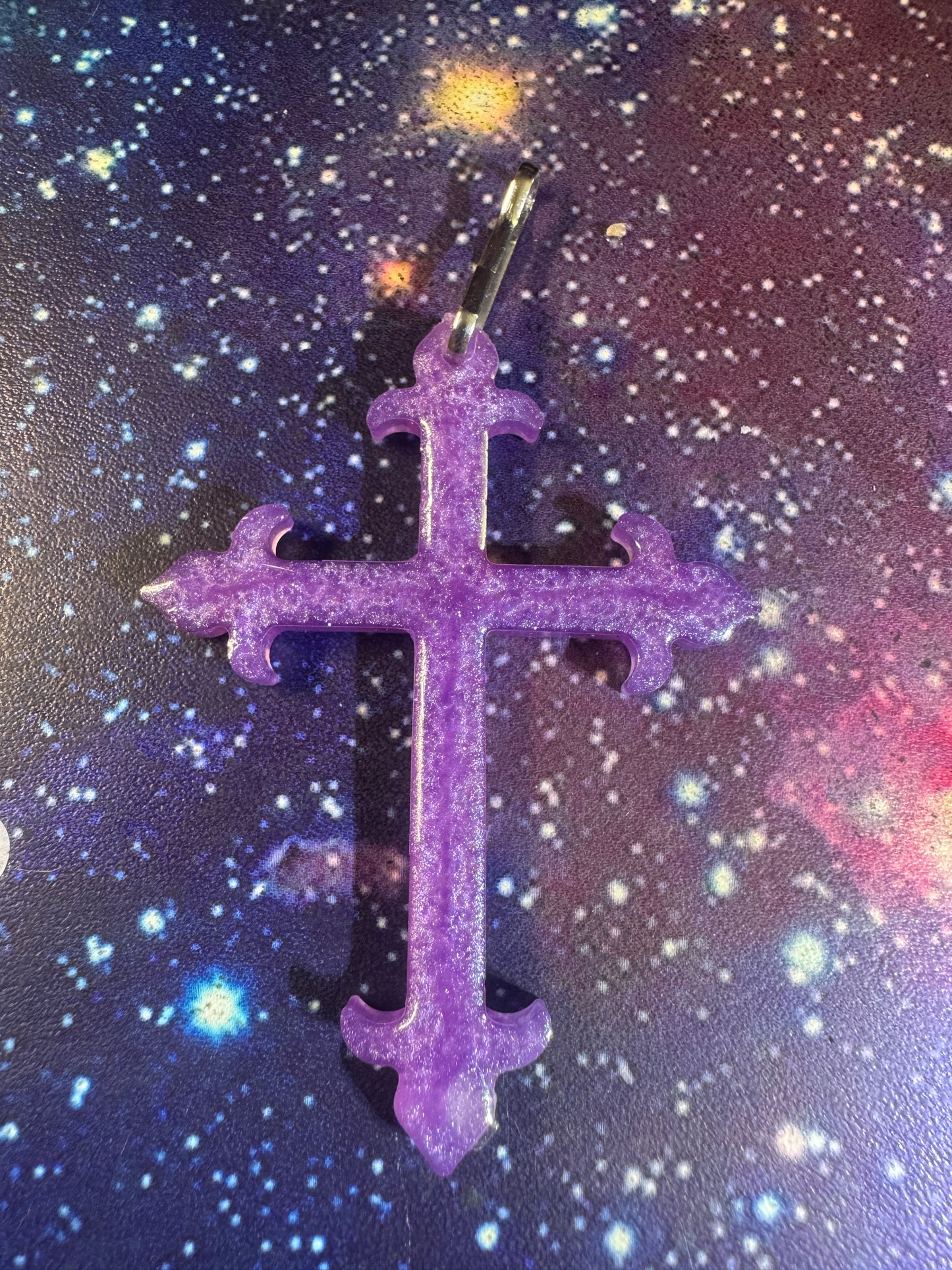 "Royal Grace" Artisan Resin Cross Necklace