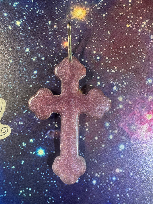 "Ethereal Promise" Artisan Resin Cross Necklace