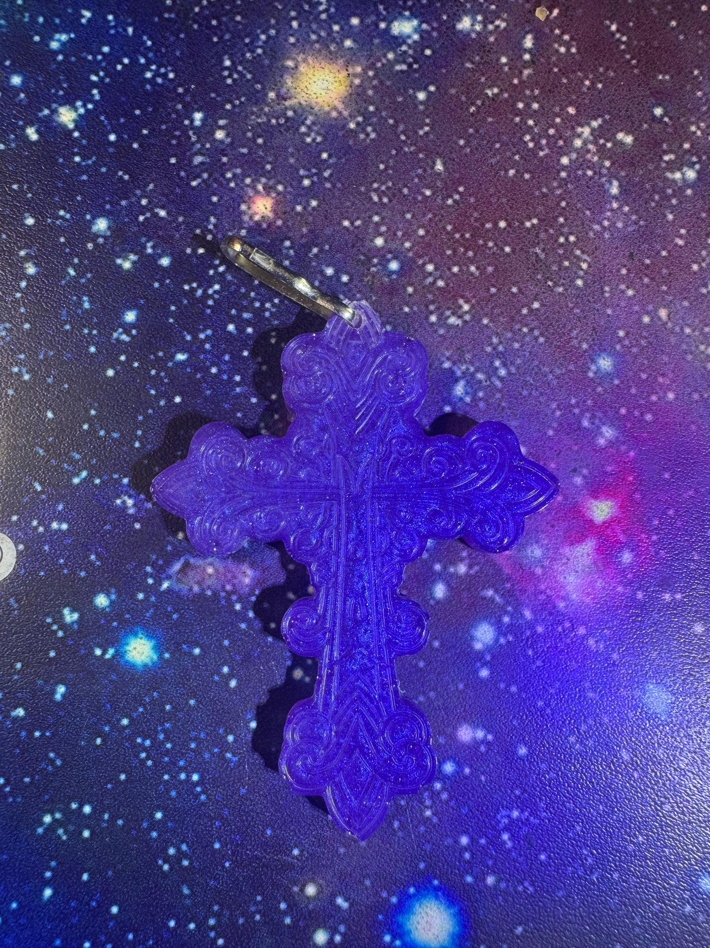 "Midnight Majesty" Artisan Resin Cross Necklace