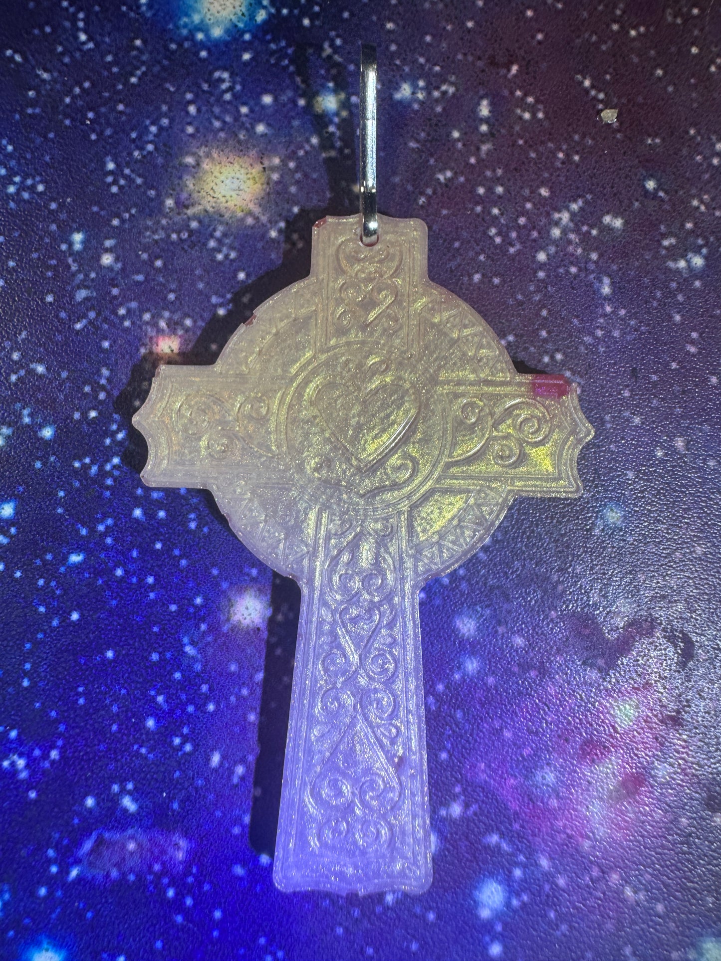 "Golden Morning" Artisan Resin Cross Necklace